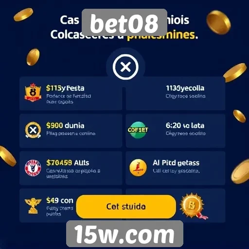 Funcionalidades de bônus disponíveis no bet08